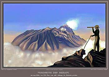 Franz Wilheml Junghuhn, Observing the Merapi from Mount Merbabu